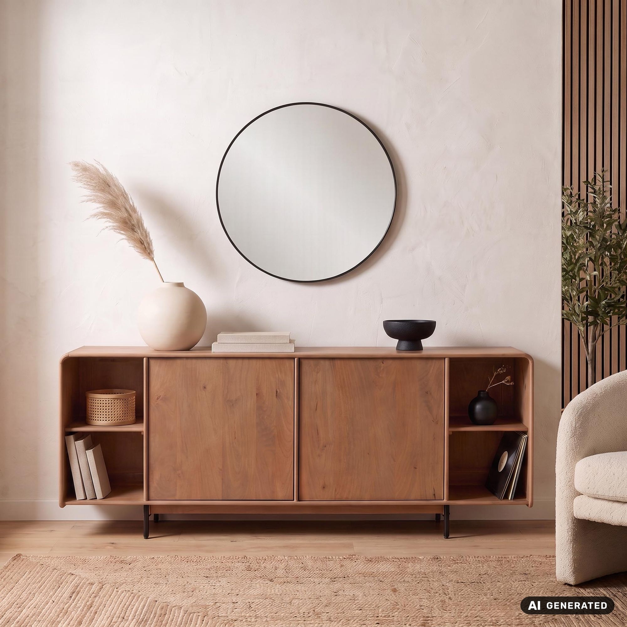 Sideboard Mango Massivholz 180cm Anrichte Kommode 2 Türen Holzkommode Handmade – Ansicht 1
