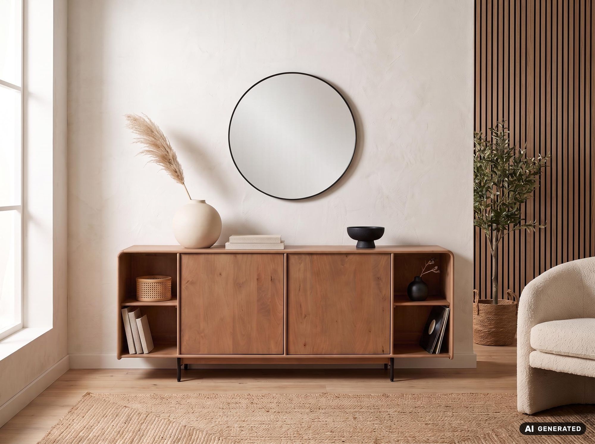 Sideboard Mango Massivholz 180cm Anrichte Kommode 2 Türen Holzkommode Handmade – Ansicht 7