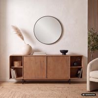 Sideboard Mango Massivholz 180cm Anrichte Kommode 2 Türen Holzkommode Handmade – Ansicht 1