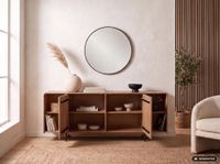 Sideboard Mango Massivholz 180cm Anrichte Kommode 2 Türen Holzkommode Handmade – Ansicht 2