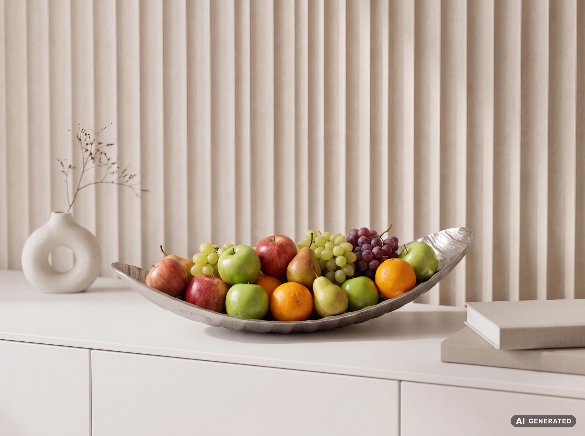 Obstschale Früchteschale Aluminium Schale 60cm Dekoschale Metall Obstkorb Alu – Ansicht 2