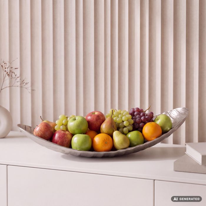 Obstschale Früchteschale Aluminium Schale 60cm Dekoschale Metall Obstkorb Alu