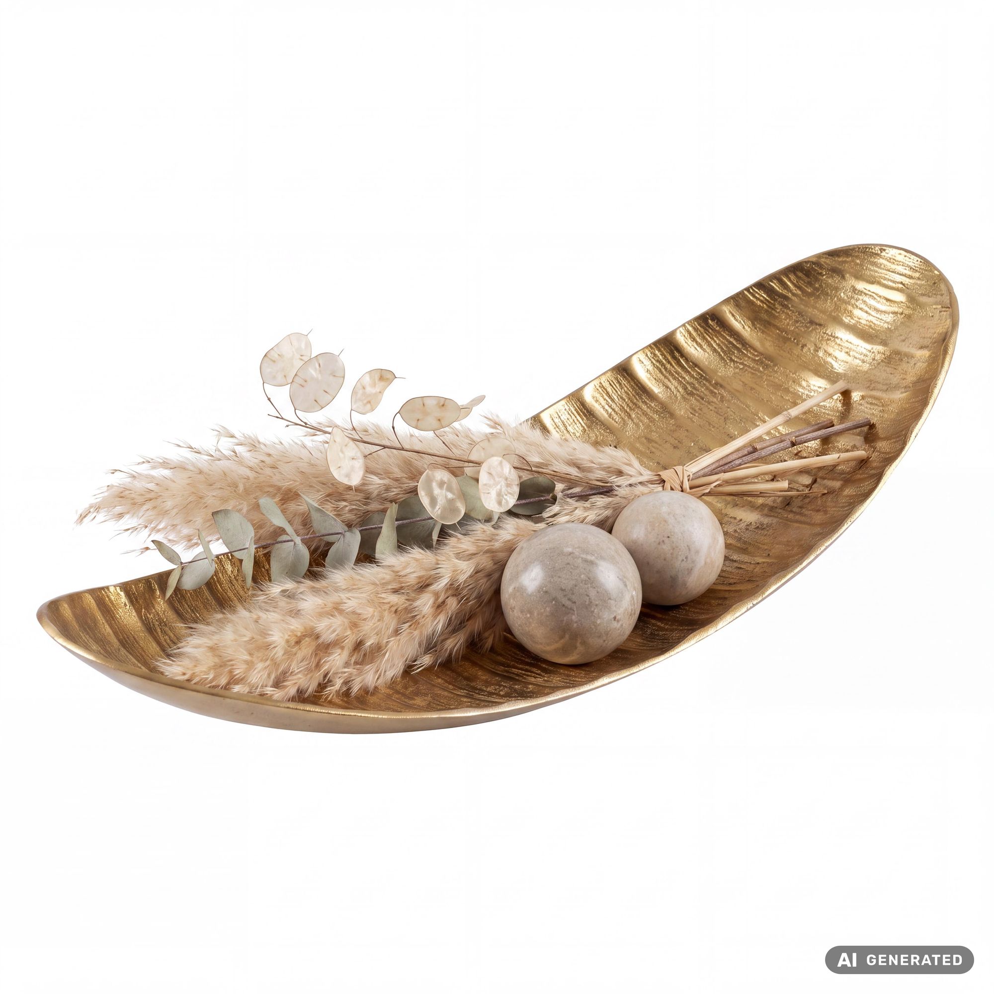 FineBuy Dekoschale Oval Aluminium Schale 60cm - Design Schmuckschale Metall Wohnzimmer - Alu Wohnaccessoire Modern - Metallschale Dekoration - Aluschale lang schmal Handmade