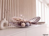 XXL Dekoschale 60 cm Oval Aluminium Handarbeit Schiffchen Tischdeko Unikat Deko – Ansicht 2