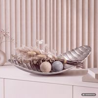 XXL Dekoschale 60 cm Oval Aluminium Handarbeit Schiffchen Tischdeko Unikat Deko – Ansicht 1