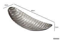 XXL Dekoschale 60 cm Oval Aluminium Handarbeit Schiffchen Tischdeko Unikat Deko – Ansicht 3