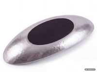 XXL Dekoschale 60 cm Oval Aluminium Handarbeit Schiffchen Tischdeko Unikat Deko – Ansicht 5