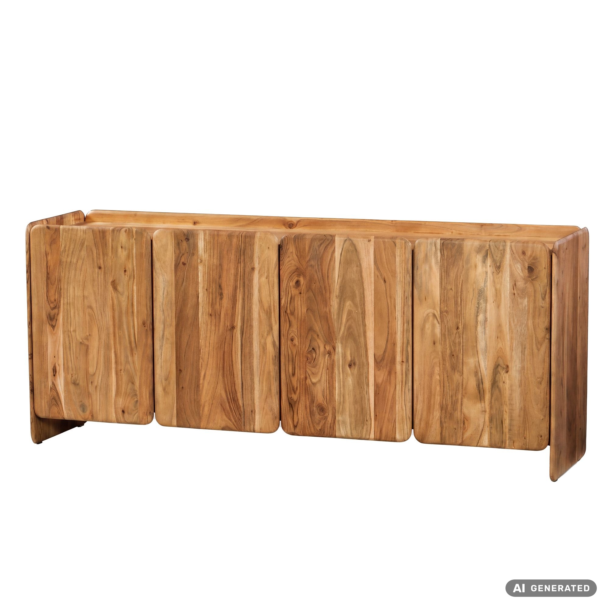 Sideboard Akazie Massivholz 180cm Anrichte Kommode 4 Türen Holzkommode Handmade – Ansicht 6