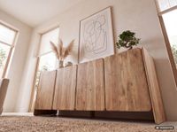 Sideboard Akazie Massivholz 180cm Anrichte Kommode 4 Türen Holzkommode Handmade – Ansicht 5