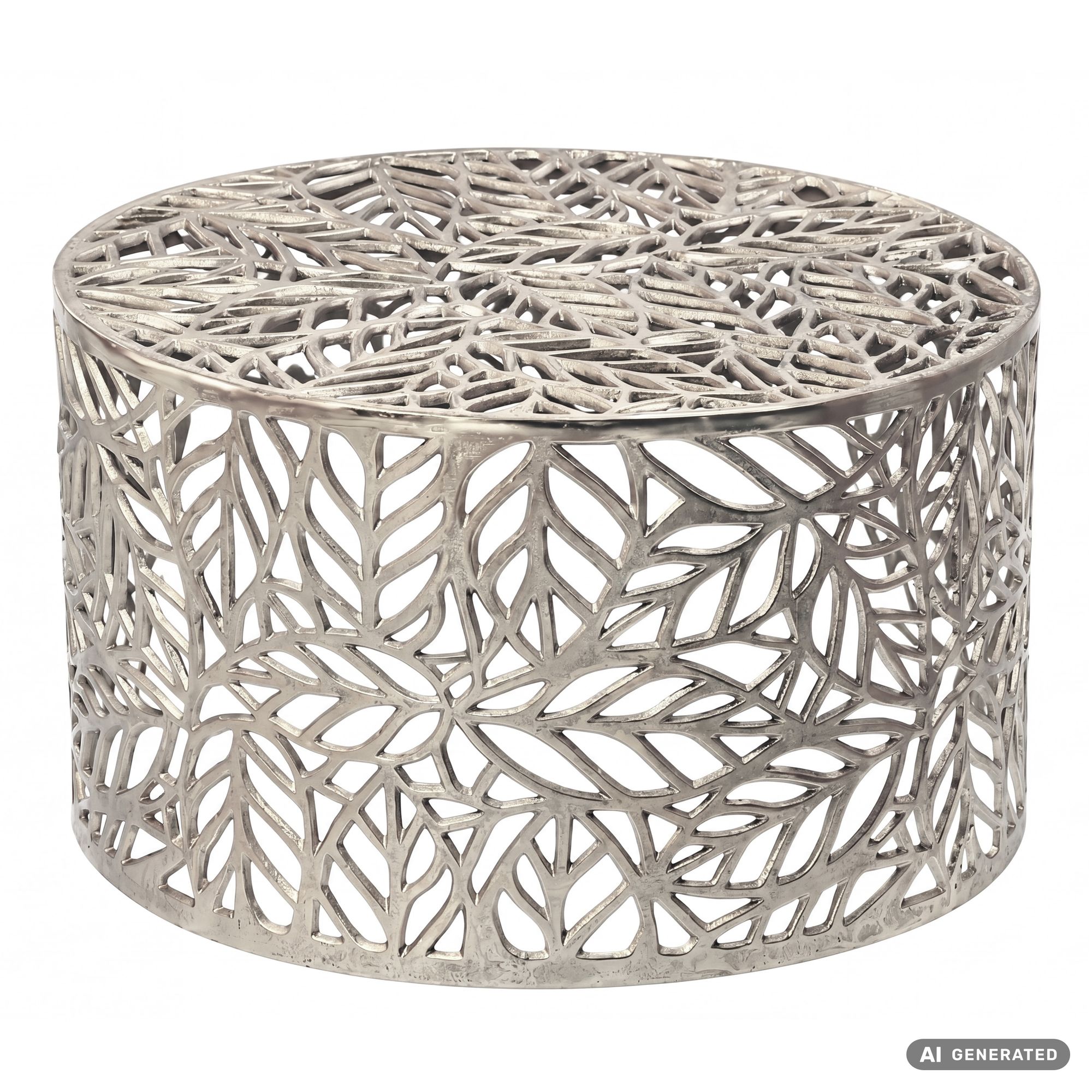 Couchtisch 60cm Aluminium Sofatisch Design Wohnzimmertisch Metall Tisch Alu Rund – Ansicht 6