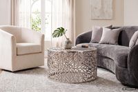 Couchtisch 60cm Aluminium Sofatisch Design Wohnzimmertisch Metall Tisch Alu Rund – Ansicht 2