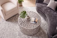 Couchtisch 60cm Aluminium Sofatisch Design Wohnzimmertisch Metall Tisch Alu Rund – Ansicht 4