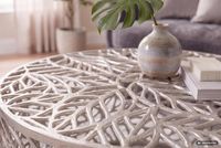 Couchtisch 60cm Aluminium Sofatisch Design Wohnzimmertisch Metall Tisch Alu Rund – Ansicht 5
