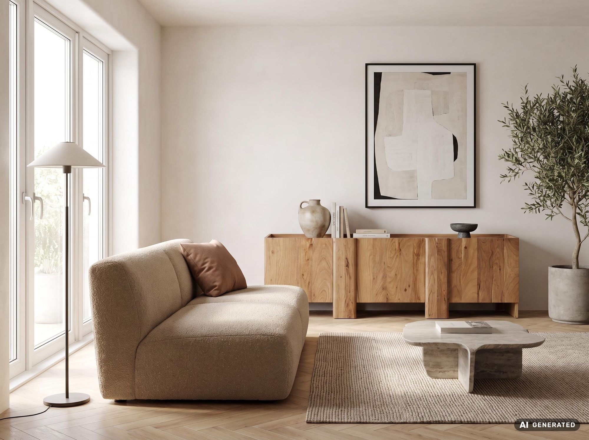 Sideboard Akazie Massivholz 165cm Anrichte Kommode 3 Türen Holzkommode Handmade – Ansicht 4