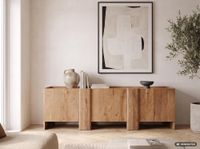 Sideboard Akazie Massivholz 165cm Anrichte Kommode 3 Türen Holzkommode Handmade – Ansicht 8