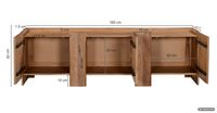 TV Board Kommode Lowboard Fernsehschrank Massivholz 165cm Fernsehtisch mit Türen – Ansicht 3