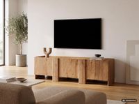 TV Board Kommode Lowboard Fernsehschrank Massivholz 165cm Fernsehtisch mit Türen – Ansicht 5