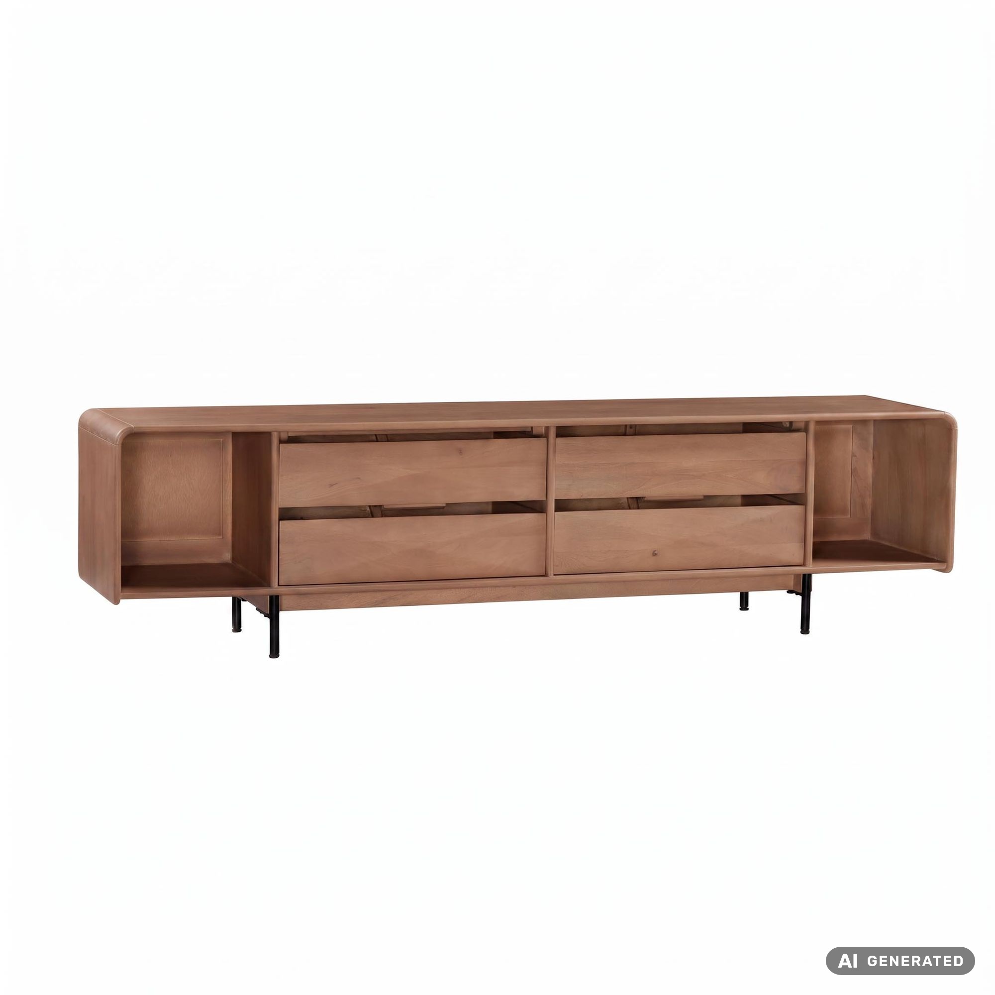 TV Board Kommode Lowboard Fernsehschrank Massivholz 180cm Schubladen Handmade – Ansicht 6