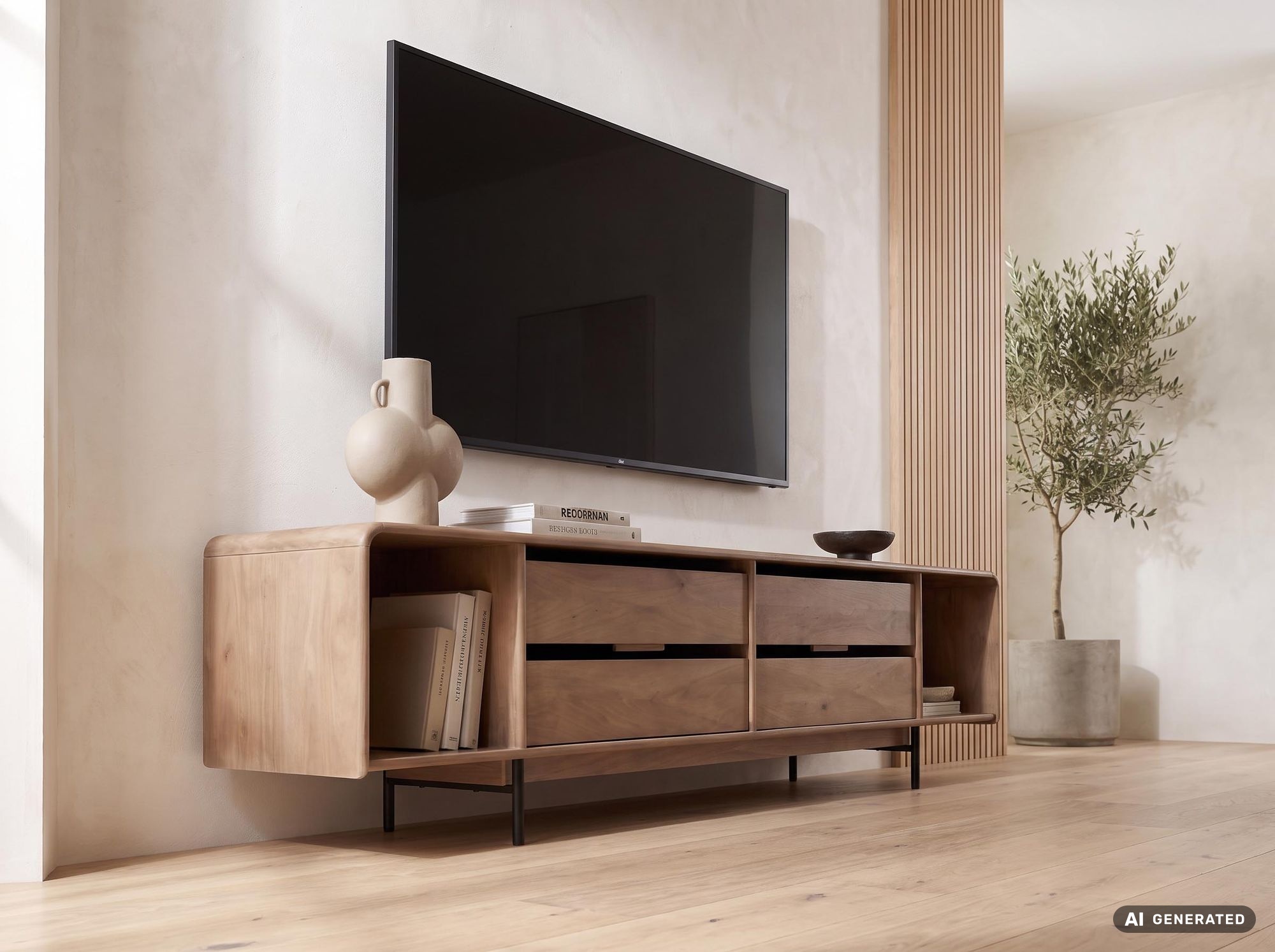 TV Board Kommode Lowboard Fernsehschrank Massivholz 180cm Schubladen Handmade – Ansicht 7