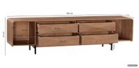 TV Board Kommode Lowboard Fernsehschrank Massivholz 180cm Schubladen Handmade – Ansicht 3
