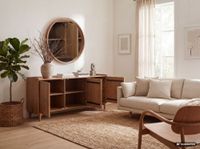 Sideboard Mango Massivholz 160cm Anrichte Kommode 3 Türen Holzkommode Handmade – Ansicht 2