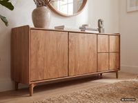 Sideboard Mango Massivholz 160cm Anrichte Kommode 3 Türen Holzkommode Handmade – Ansicht 4