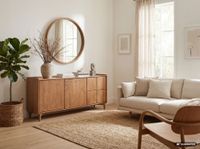 Sideboard Mango Massivholz 160cm Anrichte Kommode 3 Türen Holzkommode Handmade – Ansicht 7