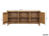 Sideboard Mango Massivholz 160cm Anrichte Kommode 3 Türen Holzkommode Handmade – Ansicht 3