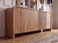 Sideboard Mango Massivholz 160cm Anrichte Kommode 3 Türen Holzkommode Handmade – Ansicht 8