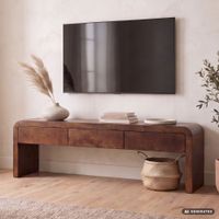 TV Board Kommode Lowboard Fernsehschrank Massivholz 160cm Schubladen Handmade – Ansicht 1
