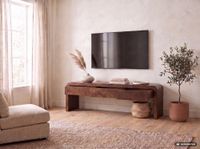 TV Board Kommode Lowboard Fernsehschrank Massivholz 160cm Schubladen Handmade – Ansicht 2
