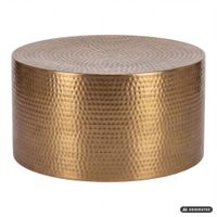 Couchtisch rund 60 cm Gold Alu Hammerschlag Sofatisch Wohnzimmertisch Metall – Ansicht 6