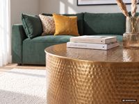 Couchtisch rund 60 cm Gold Alu Hammerschlag Sofatisch Wohnzimmertisch Metall – Ansicht 7