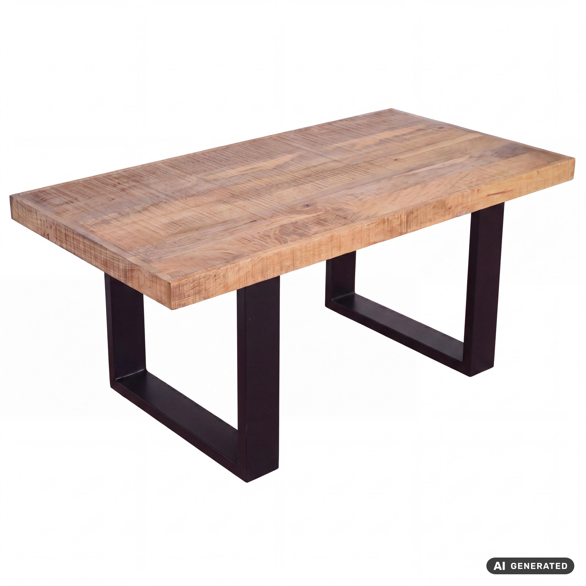 Couchtisch Wohnzimmertisch Mango Massivholz 100x60cm Sofatisch Industrial Design – Ansicht 6