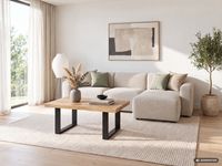 Couchtisch Wohnzimmertisch Mango Massivholz 100x60cm Sofatisch Industrial Design – Ansicht 2