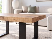 Couchtisch Wohnzimmertisch Mango Massivholz 100x60cm Sofatisch Industrial Design – Ansicht 4