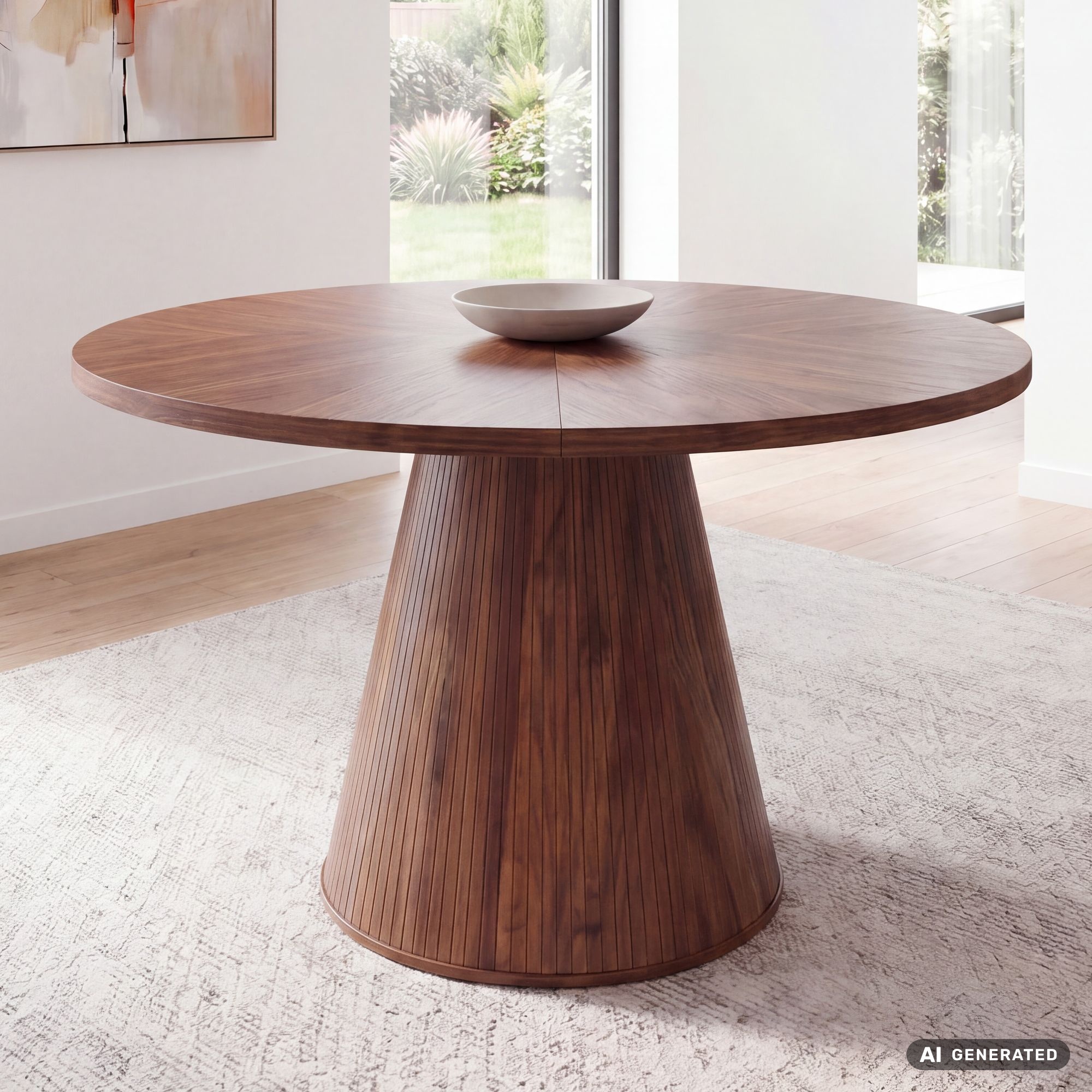 FineBuy Esszimmertisch 120cm Walnuss Dekor Dunkelbraun Esstisch Braun