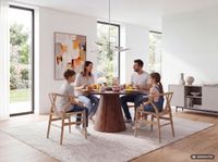 Esszimmertisch 120cm Walnuss Dekor Esstisch 6 Personen Küchentisch Rund Braun – Ansicht 8