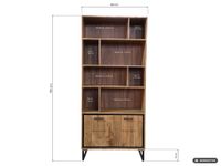 Bücherregal Massivholz Stauraumregal 195cm Wohnregal modern hoch Standregal – Ansicht 4