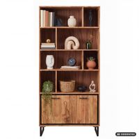 Bücherregal Massivholz Stauraumregal 195cm Wohnregal modern hoch Standregal – Ansicht 1