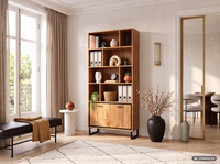 Bücherregal Massivholz Stauraumregal 195cm Wohnregal modern hoch Standregal – Ansicht 7