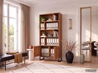 Bücherregal Massivholz Stauraumregal 195cm Wohnregal modern hoch Standregal – Ansicht 9