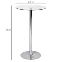 Stehtisch FineBuy Bartisch Bistrotisch Imbisstisch Metall Chrom Glas Rund 60 cm – Ansicht 3