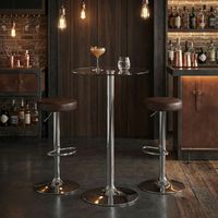 Stehtisch FineBuy Bartisch Bistrotisch Imbisstisch Metall Chrom Glas Rund 60 cm – Ansicht 4