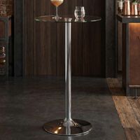 Stehtisch FineBuy Bartisch Bistrotisch Imbisstisch Metall Chrom Glas Rund 60 cm – Ansicht 1