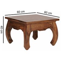 FineBuy Opium Wohnzimmertisch 60 x 40 x 60cm Sheesham Holz quadratisch Sofatisch – Ansicht 3