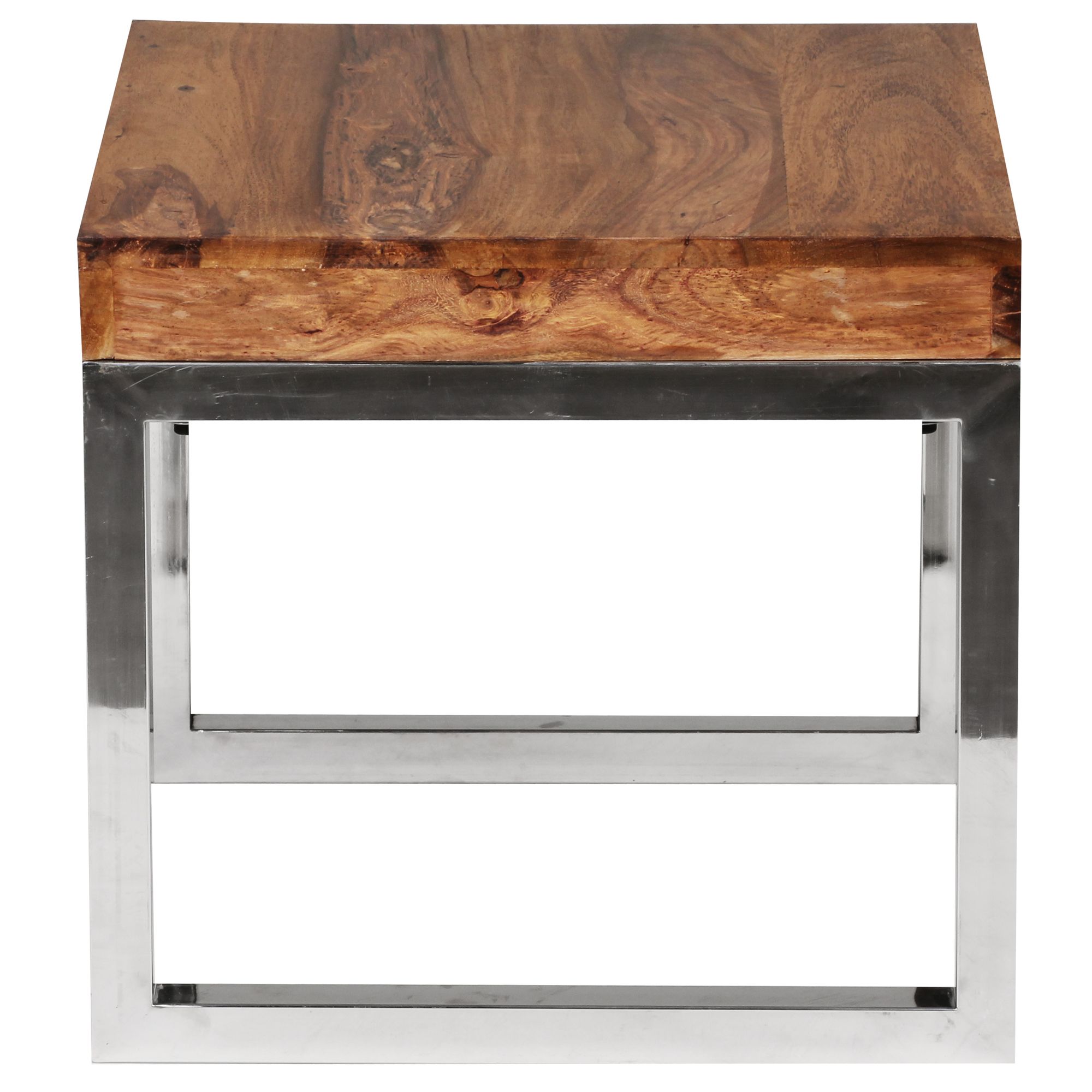 Couchtisch quadratisch 45cm Sheesham Massivholz Wohnzimmertisch Beistelltisch – Ansicht 7