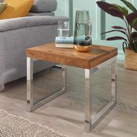 Couchtisch quadratisch 45cm Sheesham Massivholz Wohnzimmertisch Beistelltisch – Ansicht 1