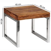 Couchtisch quadratisch 45cm Sheesham Massivholz Wohnzimmertisch Beistelltisch – Ansicht 2