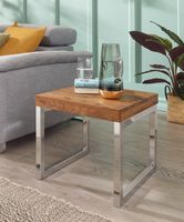 Couchtisch quadratisch 45cm Sheesham Massivholz Wohnzimmertisch Beistelltisch – Ansicht 3